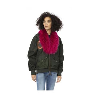 Mr & Mrs Italy Bomberjack met bontkraag - Dames - Jassen - Groen - Maat: XS Polyamide