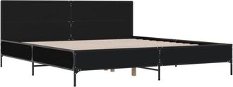 vidaXL Vidaxl - Estructura De Cama Madera De Ingenier&iacute;a Y Metal Negro 180x200cm