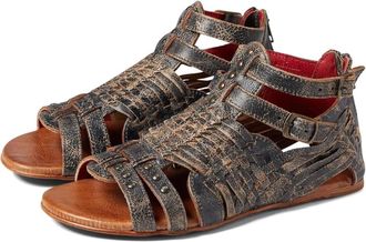 Bed St&uuml; Bed Stu Claire III Sandals Black Lux Leather Slip-On Strappy ZAP778