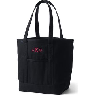 Lands End Lands End Canvas Open Top Tote Bag Regular & Long Handle Carry All - Stylish for Work Travel Beach Errands Great Gift in