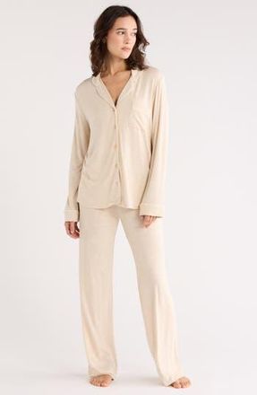 Nordstrom Rack Tranquility Long Sleeve Shirt & Pants Pajamas in Beige Burnt Heather at Nordstrom Rack, Size X-Large