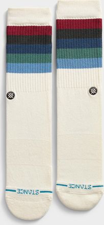 Stance Mens Colourful-stripe cream socks