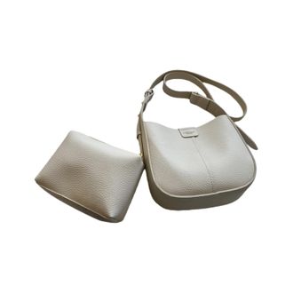 Generic Mini Bucket Bags for Women, Trendy Vegan Leather Small Crossbody Purse with Removable Straps Top Handle Shoulder Straps (Creamy White)