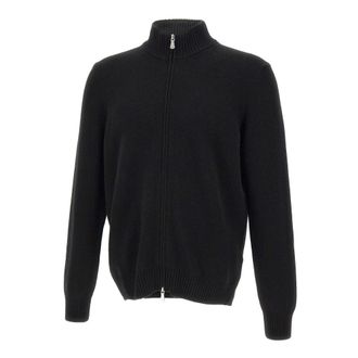 Gran Sasso Cardigans, male, Black, L, Zip Cardigan