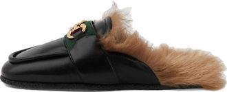 Gucci Horsebit Leather Slippers Black Brown 760778-AACON-1158