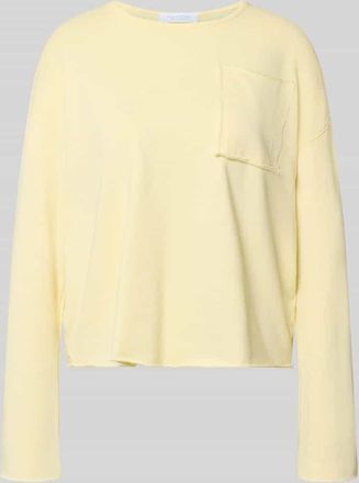 Rich & Royal Sweatshirt mit Brusttasche in Hellgelb, Gr&ouml;&szlig;e XS