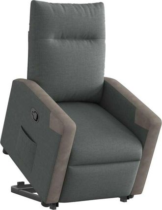 vidaXL Sillón reclinable elevable de tela gris oscuro vidaXL