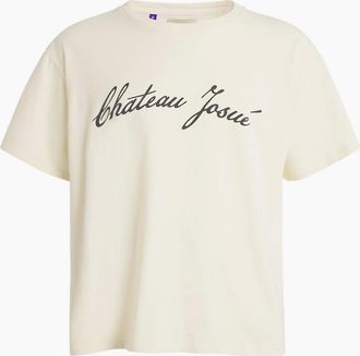 Gallery Dept. Mens Gallery Dept Chateau Josu&eacute; Script Logo T-Shirt in Cream - Size: 40