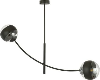 Wonderlamp Lámpara colgante con barra orientable y 2 esferas transparentes negras