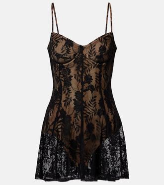 Norma Kamali Pickleball semi-sheer lace minidress