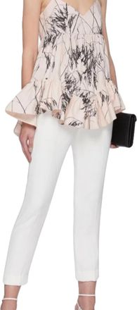 Alexander McQueen Crepe Tailored Crop Pants Size M