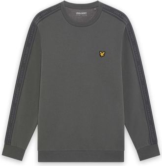 Lyle & Scott Hoodies & sweatvesten, Heren, Grijs, 2Xl, Katoen, Jacquard Tape Crew Neck