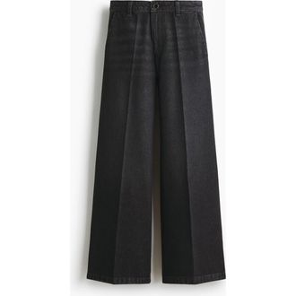 H&M Super Wide High Jeans in Washed Black at Nordstrom, Size 10