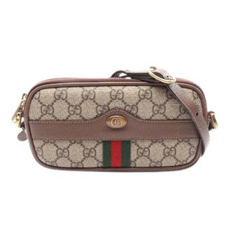 Gucci Pre-owned Ophidia GG Supreme Coated Canvas Shoulder Bag - Dames - Pre-owned - Beige - Maat: ONE Size Leer