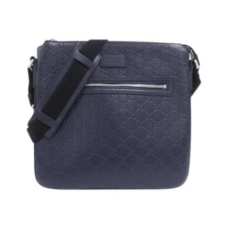 Gucci Pre-owned Shoulder Bag - Heren - Vintage Schoudertas - Blauw - ONE Size - Leer - Vintage