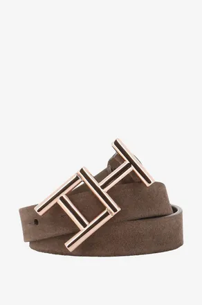 Hemisphere G&uuml;rtel aus Wildleder mit Monogrammschnalle - 2 cm