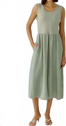 Oui Sleeveless Midi Dress In Seagrass