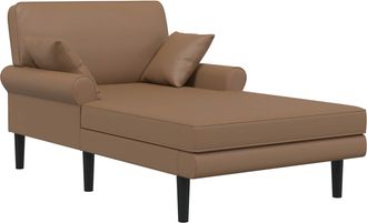 vidaXL Chaise Longue Capuchino Cuero Sint&eacute;tico Vidaxl