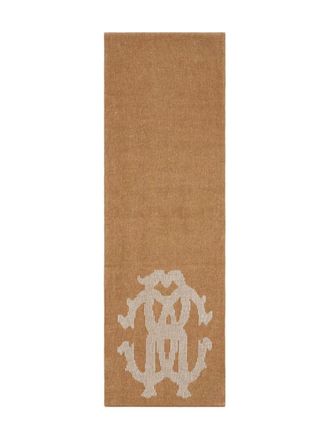Roberto Cavalli RC-monogram scarf - men - Cotton/Wool/Acrylic - One Size - Brown