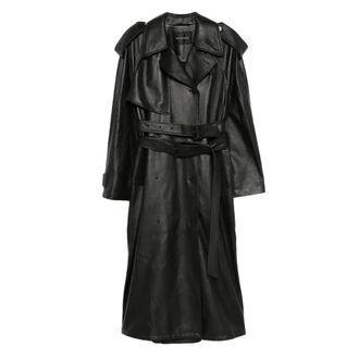 Balenciaga Belted Leather Trench Coat