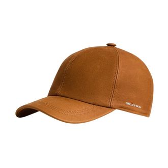 Kiton Leren Baseballpet - Heren - Petten - Bruin - 60 CM - Leer - Accessoires