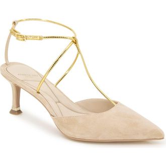 Kenneth Cole Umi T-Strap Pointed Toe Pump in Buff Suede at Nordstrom Rack, Size 8.5