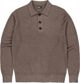 Butcher of Blue Galway Polo LS - Heren - Tops - Bruin - Maat: 2XL Katoen