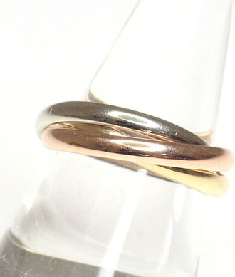Cartier Trinity Pink Gold White Gold Yellow Gold Yellow Gold (18K) Pink Gold (18K) White Gold (18K) Band Ring (Pre-Owned)