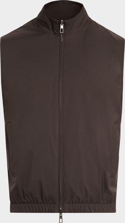 Loro Piana Mens Microfiber/Wool Reversible Zip Vest
