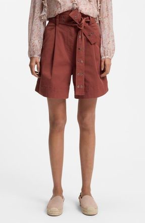 Boss Orange by Hugo Boss Tulina Twill Shorts in Henna at Nordstrom, Size 16