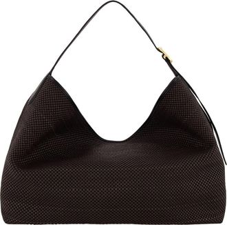 Vince Vivian Small Woven Leather Hobo in Cacao/black at Nordstrom