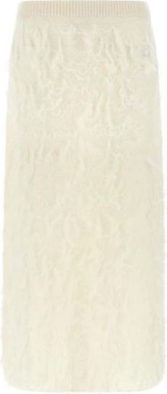 Fabiana Filippi Midi Rok - Dames - Midirokken - Wit - 2XS - Wol - Rokken