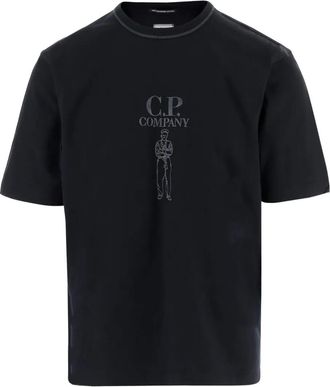 C.P. Company short-sleeved print T-shirt - men - Cotton - L - Black