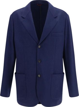 Brunello Cucinelli Blue Notched Lapel Blazer