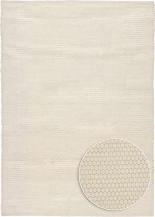 THEKO Alfombra tejida a mano en lana virgen - blanco natural 90x160 cm