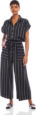 Fifteen Twenty Amanda Cropped Pants In Menswear Stripe