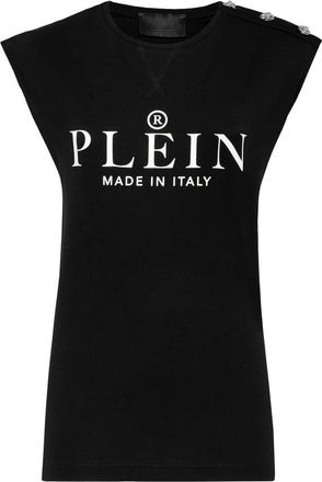 Philipp Plein Dames, Tops, Zwart, Maat: XL Katoen