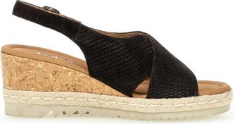 Gabor Zwarte su&egrave;de sleehak sandalen - Dames - Sleehakken - Zwart - 40 1/2 EU - Su&egrave;de - Schoenen