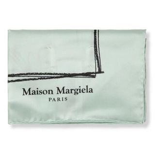 Maison Margiela Silky Scarves, female, Gray, Size: ONE SIZE Scribbled Numerical Silk Foulard