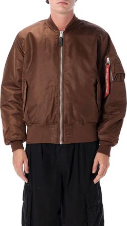Alpha Industries Brown Reversible Utility Pocket MA-1 Bomber Jacket