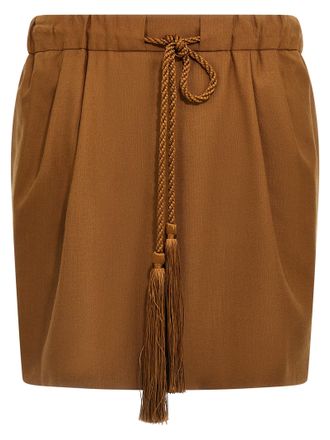 Max Mara Brown Virgin Wool Long Womens Skirt