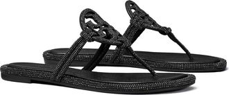 Tory Burch Miller Knotted Pav&eacute; Thong Sandal in Perfect Black at Nordstrom, Size 10.5