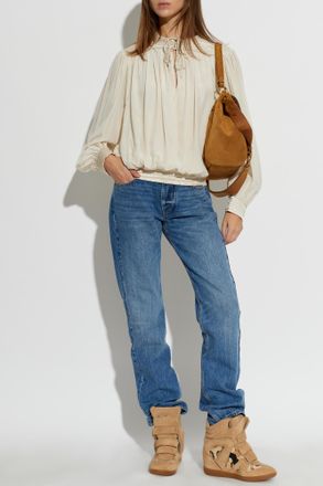 Isabel Marant Silk Top Dovane, Womens, Cream