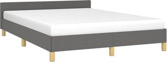 vidaXL Estructura de cama sin colchón tela gris oscuro 140x200 cm Vidaxl