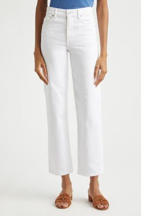 Veronica Beard Leah Ankle Straight Leg Jeans in White at Nordstrom, Size 32
