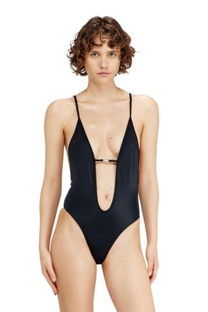 Diesel Swimsuit in nylon with deep neckline - Swimsuits - Woman - Black