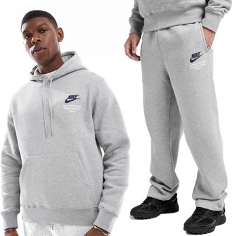 Nike Mens Authorized Personnel Only Tracksuit in Grey Fleece - Size X-Large