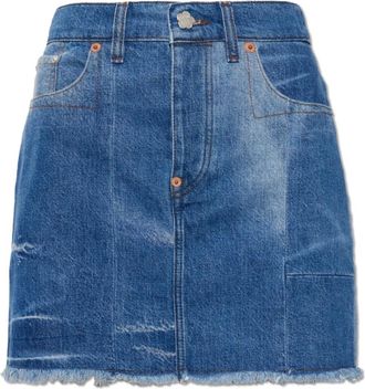 Kenzo Vintage-effect Denim Rok - Dames - Spijkerrokken - Blauw - W28 - Denim - Rokken