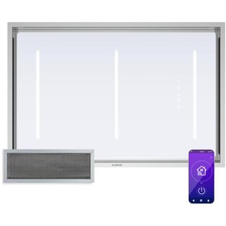Klarstein Klarstein LuxeAir - Cappa aspirante 90 cm WiFi + Bluetooth LED 750 m&sup3;/ora Scarico/ricircolo Classe energetica: A