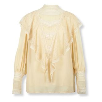 Zimmermann Momentum Waterfall Blouse - Dames - Blouses & Shirts - Beige - Maat: L Leer